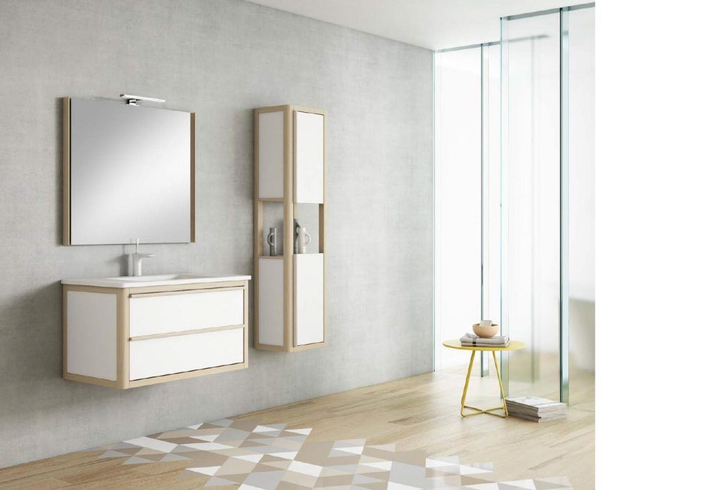 Muebles de baño tonos madera