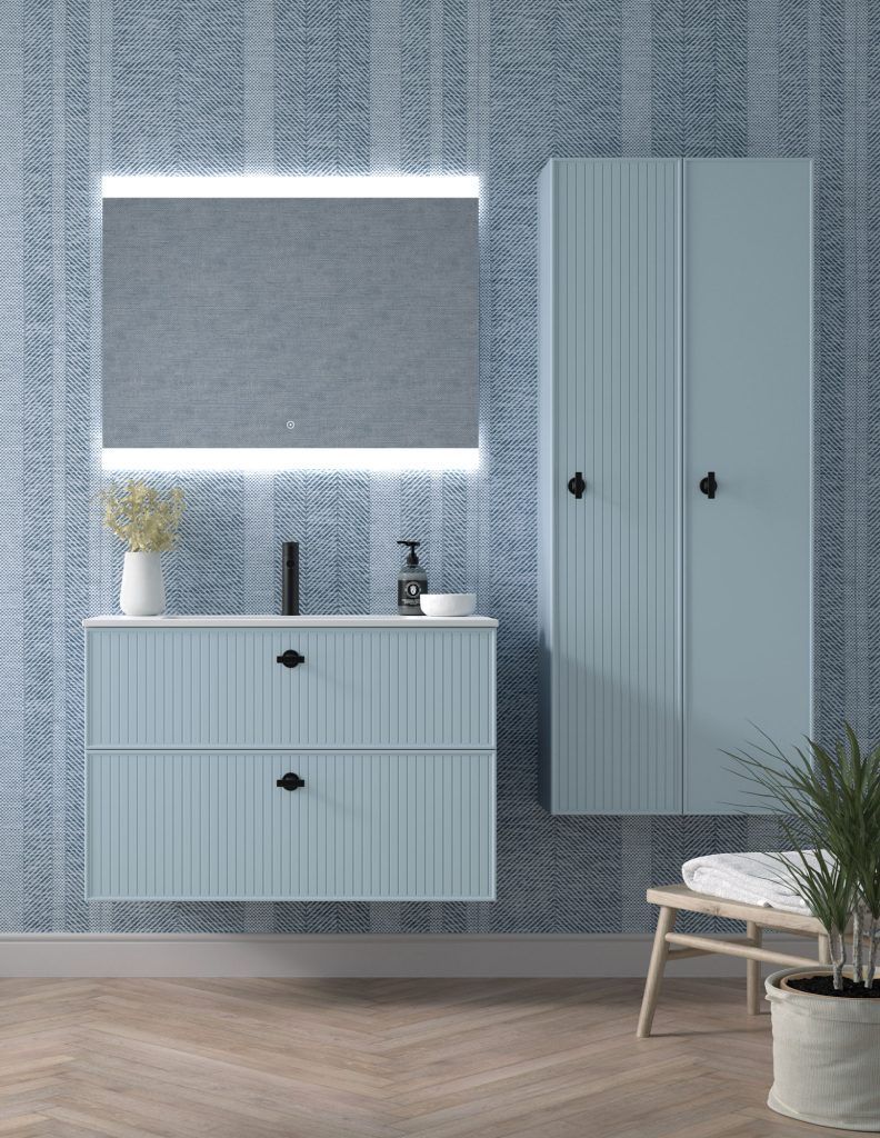 Compacto lavabo con tirador
