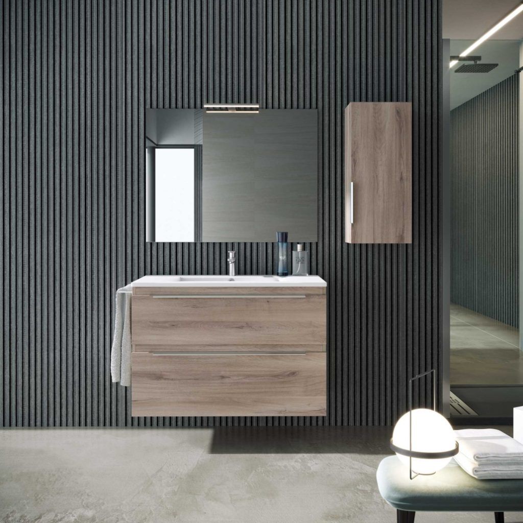 Mueble de baño con columna complementaria